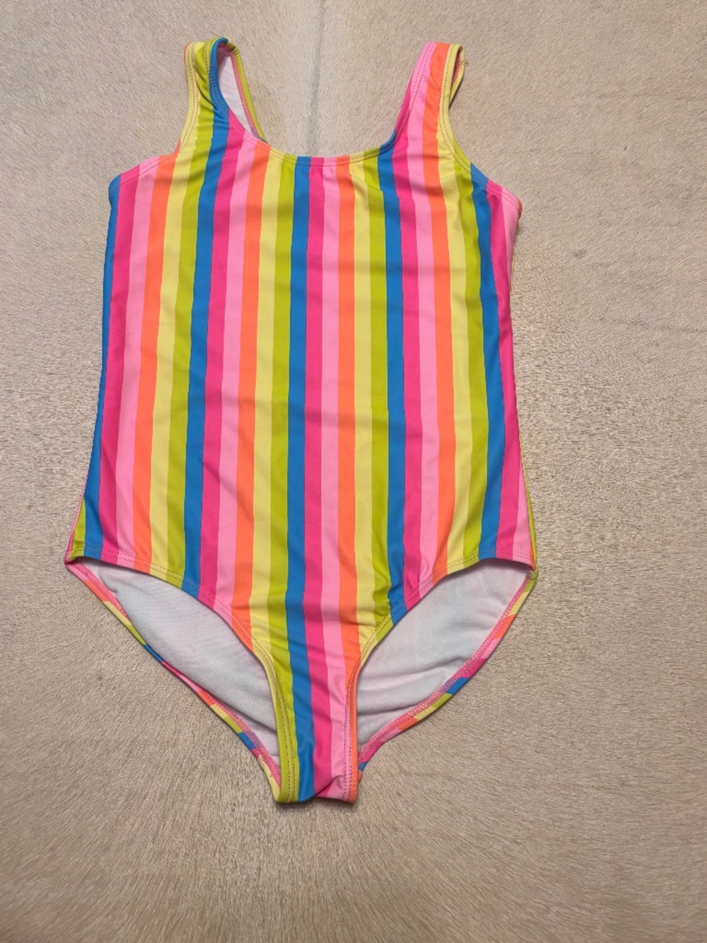 B Magical Kids Swimsuit One Piece Sz 12 Multi Color Stripes